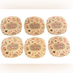 Melamine Christmas Plates Desserts Lot of 6